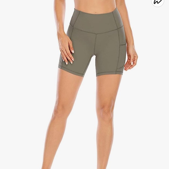 ECHOINE Womens Workout Shorts w/Pockets High Waist Buttery Soft Yoga Compression - Picture 1 of 6